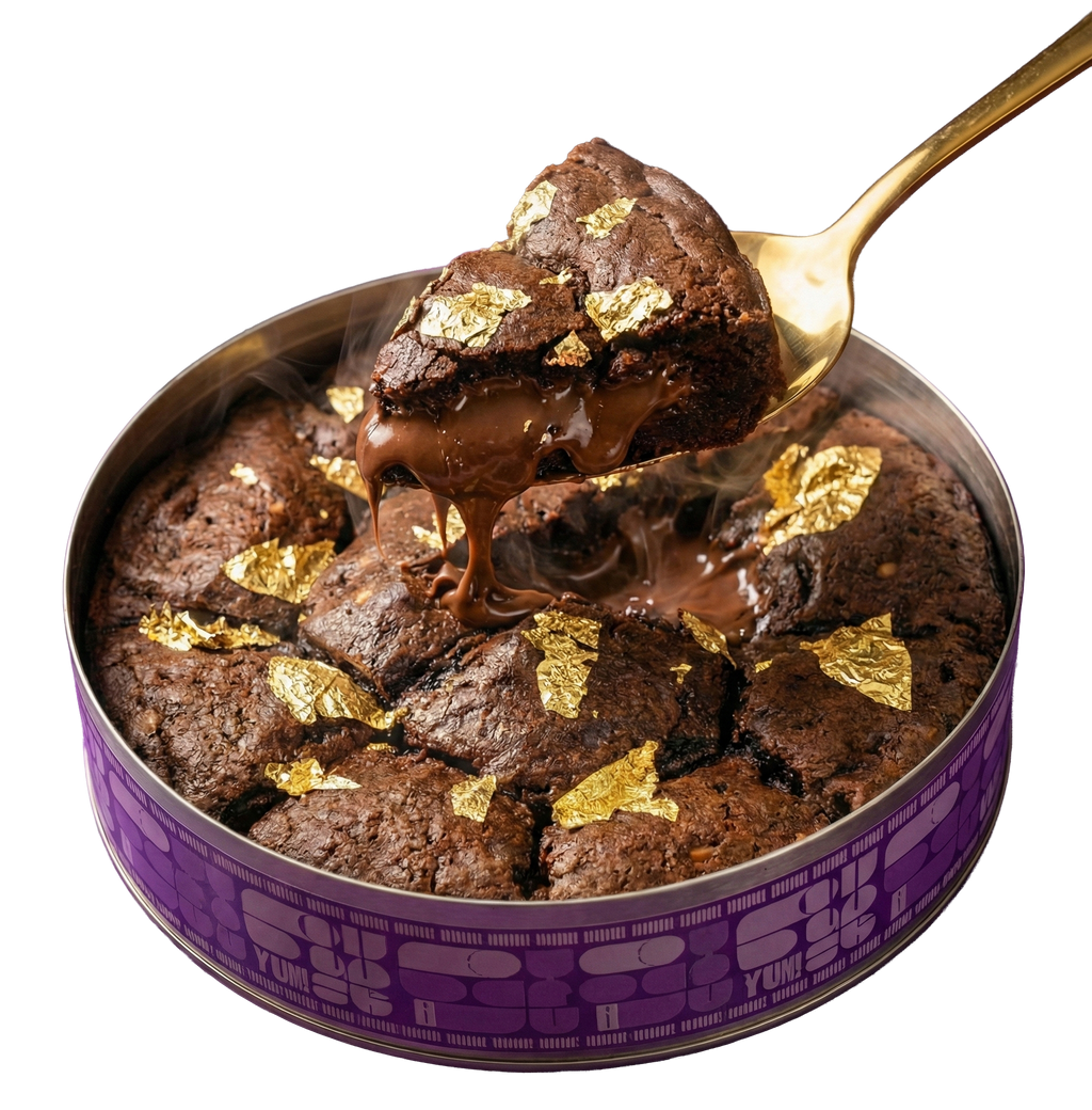 Triple Chocolate Cookies with Gold